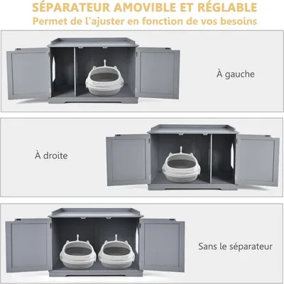 GIANTEX Maison de Toilette pour Chat avec 2 Portes, 75 x 54 x 52cm