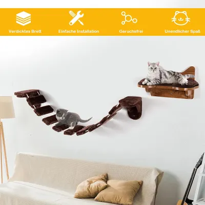 GIANTEX Arbre a Chat Mural pour Chats, Espace de Repos pour Chats