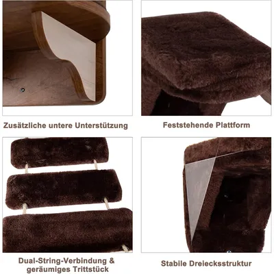 GIANTEX Arbre a Chat Mural pour Chats, Espace de Repos pour Chats