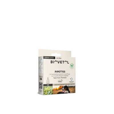 Biovetol - Pipettes Antiparasitaires pour Chien de Grande Taille