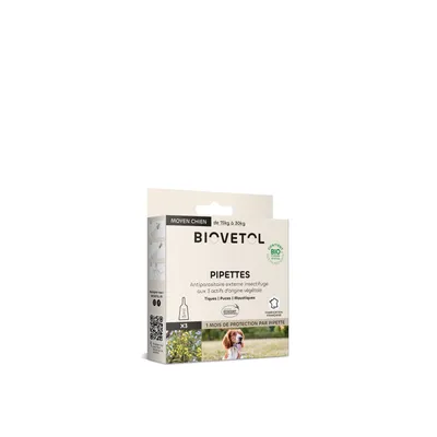 Biovetol - Pipettes Antiparasitaires pour Chien de Taille Moyenne
