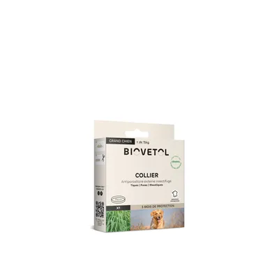 Biovetol - Collier Antiparasitaire pour Chien de Moyenne et Grande Taille Biovetol - Collier Antiparasitaire pour Chien de Moyenne et Grande Taille