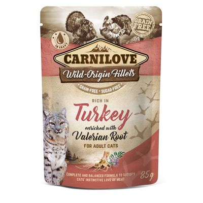 Carnilove - Alimentation Humide Sans Céréales à la Dinde pour Chat 90g