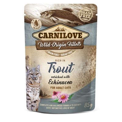 Carnilove - Alimentation Humide Sans Céréales à la Truite pour Chat 90g