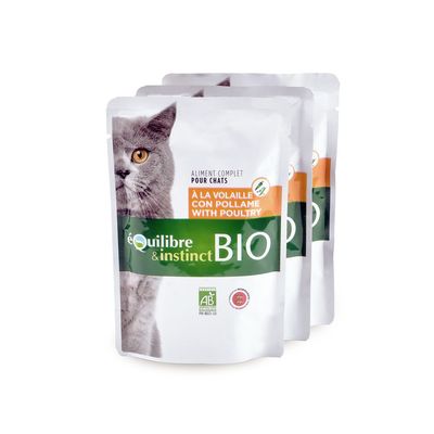 Equilibre & Instinct - Emincés Bio au Poulet pour Chat
