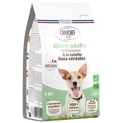 Canichef - Croquettes Sans Céréales Bio Volaille pour Chien Petite Taille