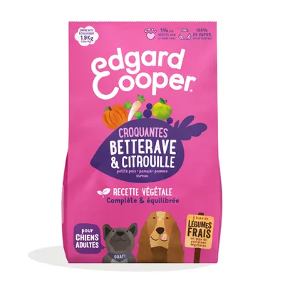 Edgard Cooper - Croquettes Végétariennes Betterave Citrouille pour Chien