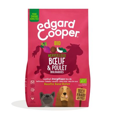 Edgard Cooper - Croquettes Bio Boeuf et Poulet pour Chien 0,7kg