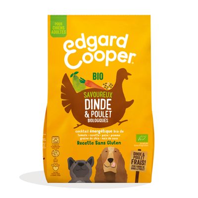 Edgard Cooper - Croquettes Bio Dinde et Poulet pour Chien 2,5kg