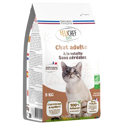 Felichef - Croquettes Sans Céréales Bio à la Volaille pour Chat