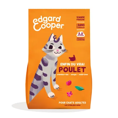 Edgard Cooper - Croquettes Sans Céréales au Poulet pour Chat Edgard Cooper - Croquettes Sans Céréales au Poulet pour Chat
