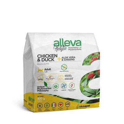 Alleva - Croquettes Sans Céréales Poulet & Canard Chat Adulte & Stérilisé 0,4kg
