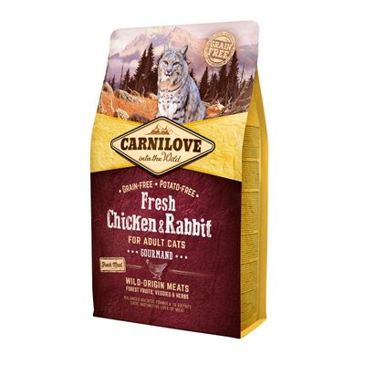Carnilove - Croquettes Sans Céréales Poulet et Lapin pour Chat 2kg