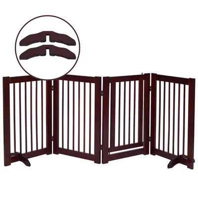 GIANTEX Pieds de support pour barrière en bois pour animaux de compagnie