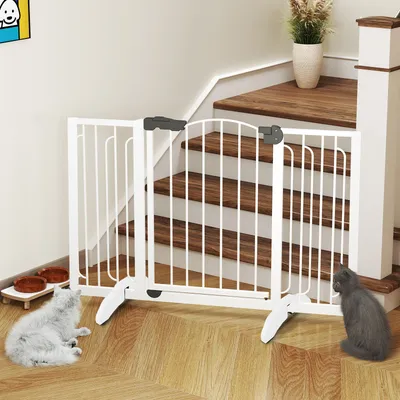 GIANTEX Pieds de support pour barrière en bois pour animaux de compagnie