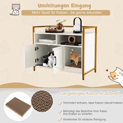 GIANTEX Katzenhaus, Katzenschrank Mit Stahlrahmen