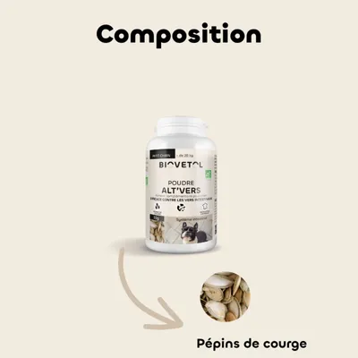 Biovetol - Vermifuge Bio en Poudre pour Petit Chien et Chiot