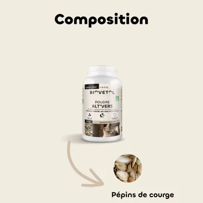 Biovetol - Vermifuge Bio en Poudre pour Grand Chat