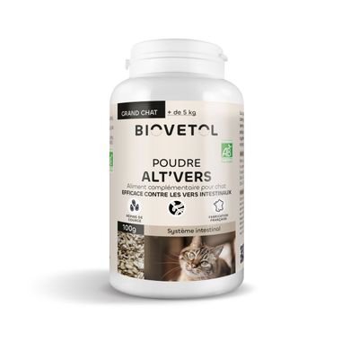 Biovetol - Vermifuge Bio en Poudre pour Grand Chat 1 Article