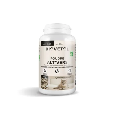 Biovetol - Vermifuge Bio en Poudre pour Petit Chat et Chaton Biovetol - Vermifuge Bio en Poudre pour Petit Chat et Chaton
