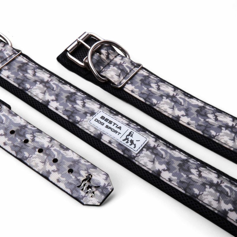 BESTIA DOG SPORT HALSBAND GRAU CAMOUFLAGE