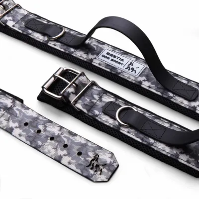BESTIA DOG SPORT HALSBAND MIT GRIFF GRAU CAMO BESTIA DOG SPORT HALSBAND MIT GRIFF GRAU CAMO