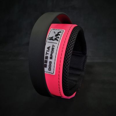 BESTIA Hundehalsband mit Sportgriff, Neonrosa