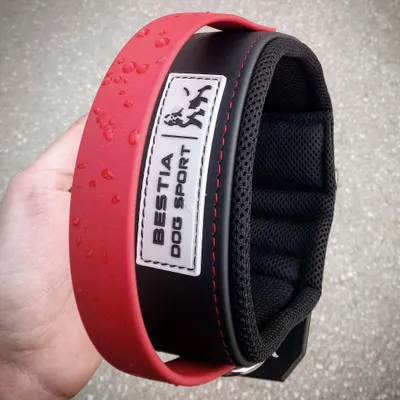 BESTIA DOG SPORT HALSBAND MIT ROTEM GRIFF