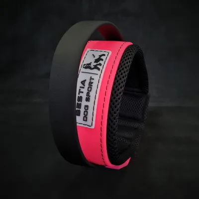BESTIA Hundehalsband mit Sportgriff, Neonrosa