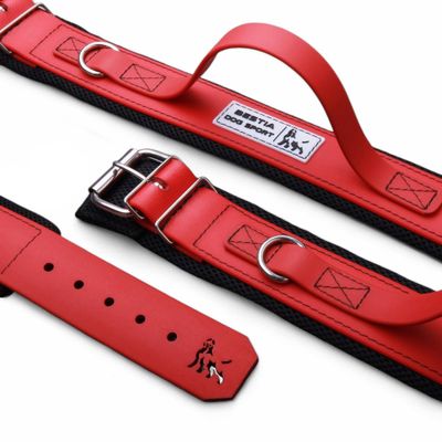 BESTIA CHIEN SPORT POIGNÉE COLLIER TOUT ROUGE