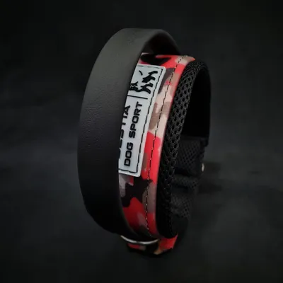 BESTIA DOG SPORT HALSBAND MIT GRIFF ROT CAMO