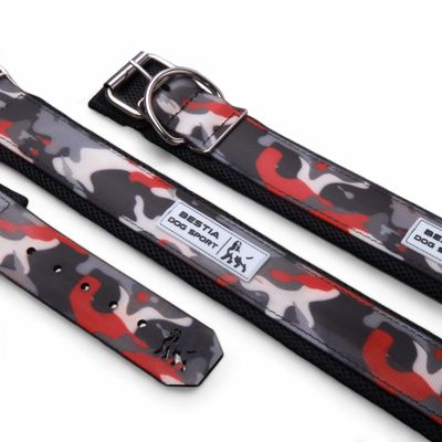 BESTIA CHIEN SPORT COLLIER ROUGE CAMO