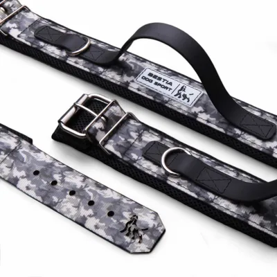 Collier à poignée Bestia Dog Sport Gris Camo