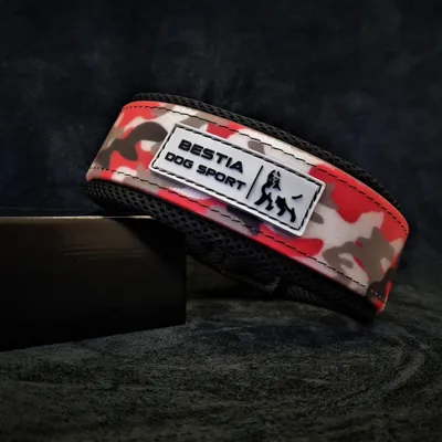 BESTIA DOG SPORT HALSBAND ROT CAMOUFLAGE