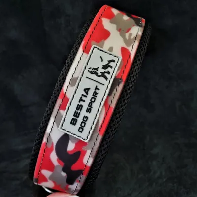 BESTIA DOG SPORT HALSBAND ROT CAMOUFLAGE
