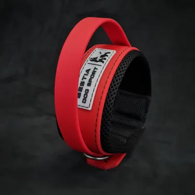 BESTIA DOG SPORT HALSBAND MIT GRIFF ALLES ROT