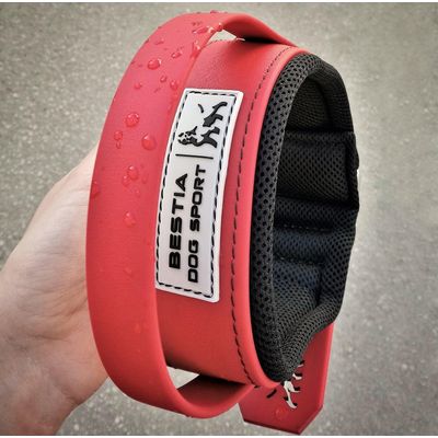 BESTIA DOG SPORT HALSBAND MIT GRIFF ALLES ROT