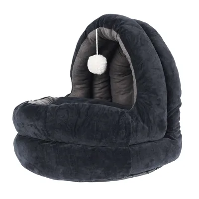 Panier apaisant pour chat et chien Plume - Gris anthracite