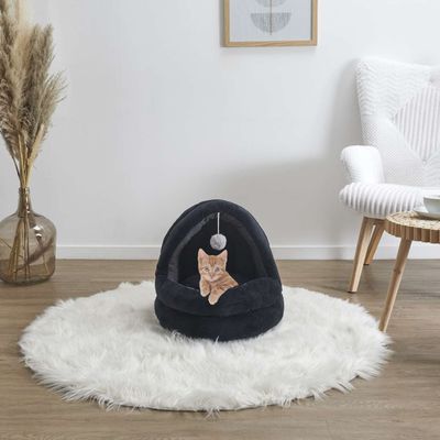 Panier apaisant pour chat et chien Plume - Gris anthracite