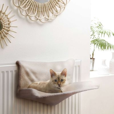 Hamac de radiateur bouclette Olympe pour chat - Ecru