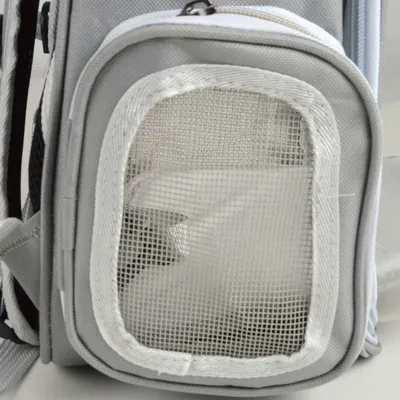 Sac à dos de transport avec bulle pour chat et chien - Gris