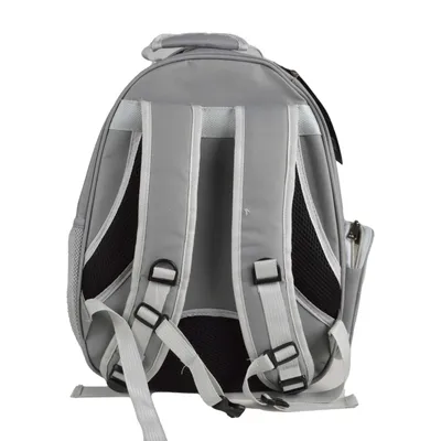 Sac à dos de transport avec bulle pour chat et chien - Gris