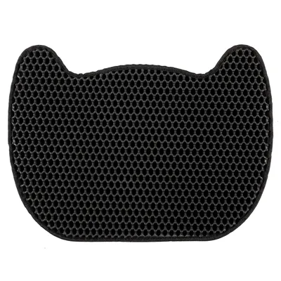 Tapis de maison de toilette litière pour chat - Noir