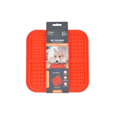 Tapis de léchage pour chien et chat - Rouge