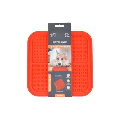 Tapis de léchage pour chien et chat - Rouge