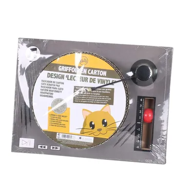 Griffoir platine vinyle avec herbe à chat
