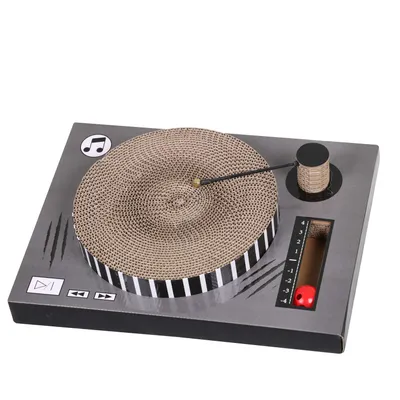 Griffoir platine vinyle avec herbe à chat