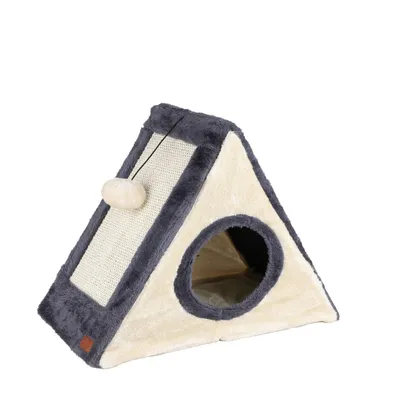 Maison pour chat Léo avec griffoir - Gris anthracite