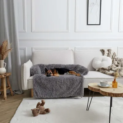 Plaid couverture de canapé pour chien et chat - Gris