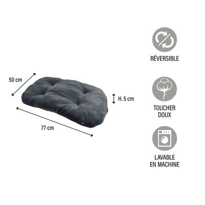 Coussin doux réversible Happy pour chien et chat - Long 77 cm